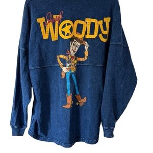 Disney Parks Woody Toy Story  Spirit Jersey Sz Small Oversized Great Condition!